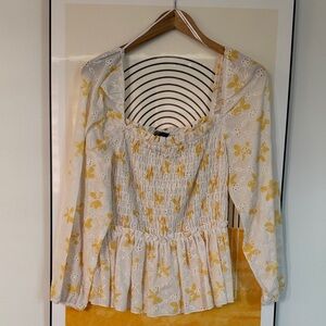 Alice Blue Yellow and White Floral Blouse